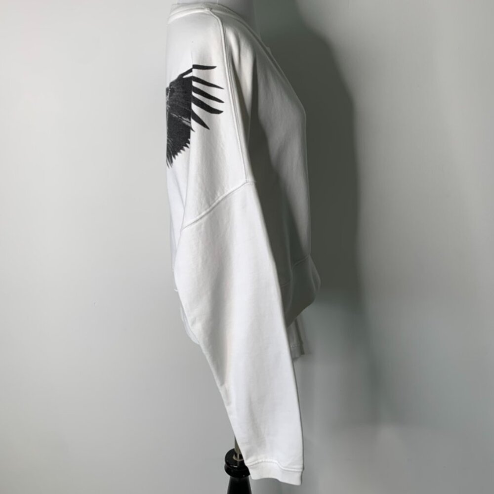 All Saints Women's White Wingan Enrico Long Sleeve Sweatshirt Size Medium - Picture 7 of 14